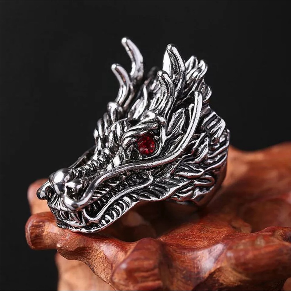 Size 11 Stainless Steel Dragon Biker Ring NEW - Picture 4 of 9
